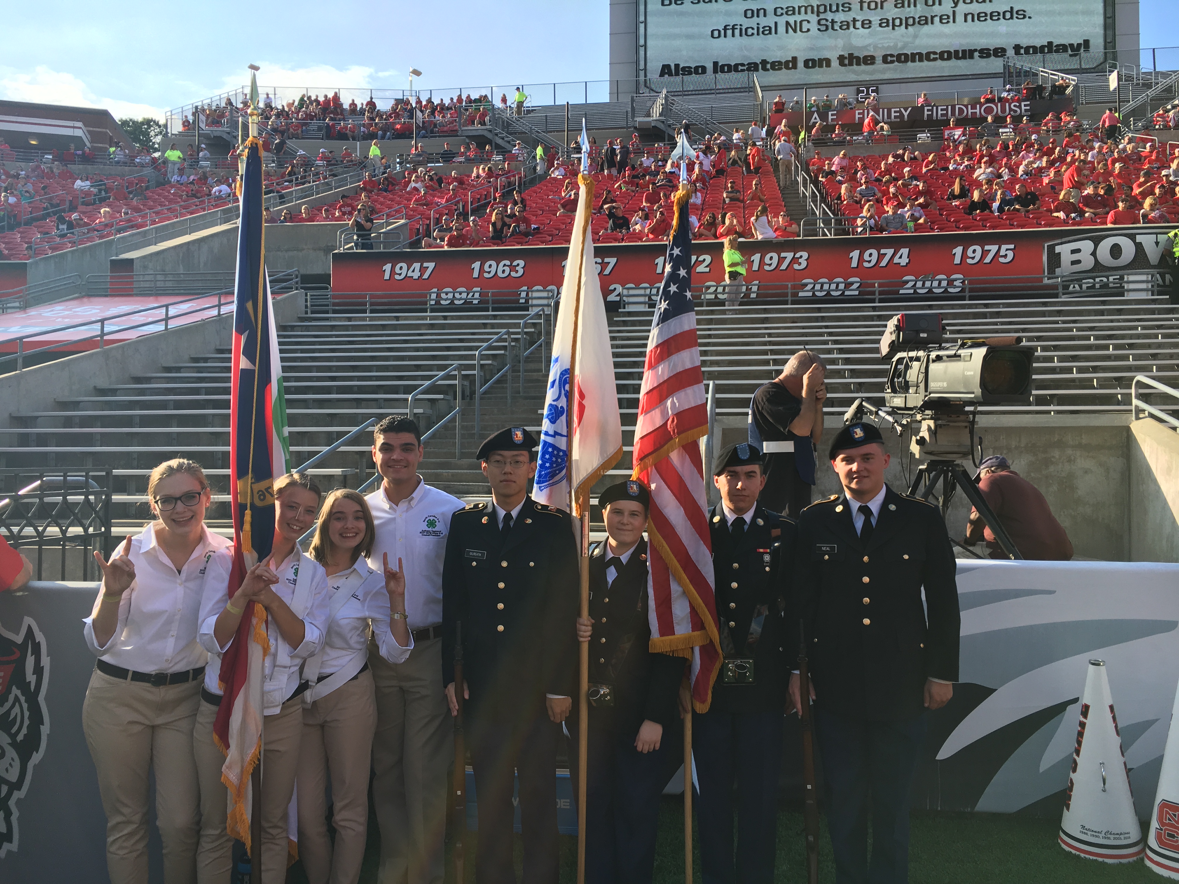 NC 4-H Officers with NC ROTC Color Guard