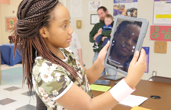 girl with a tablet