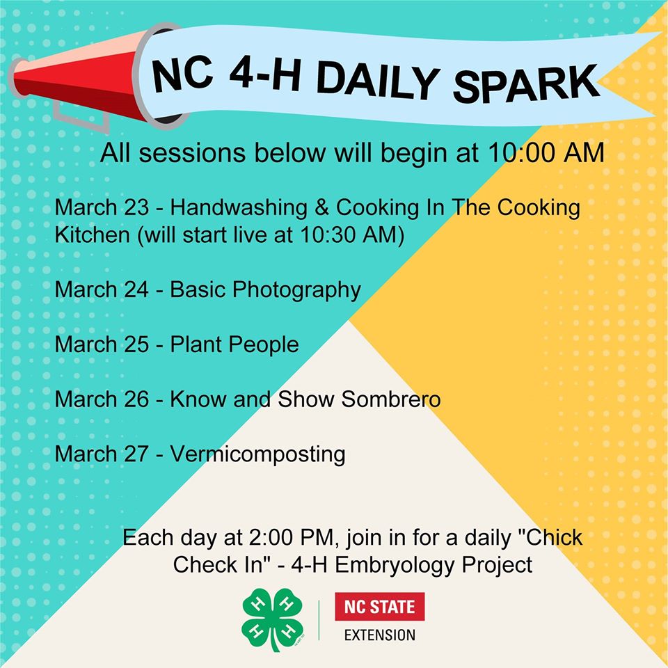 NC 4-H Daily Spark Schedule