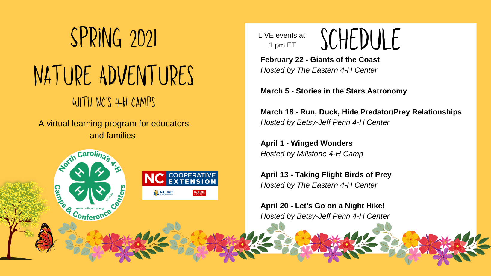 Nature Adventures Schedule flyer image