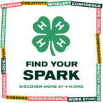 Find Your Spark - Logo for National 4-H Week 2021 with 4-H Clover in Center